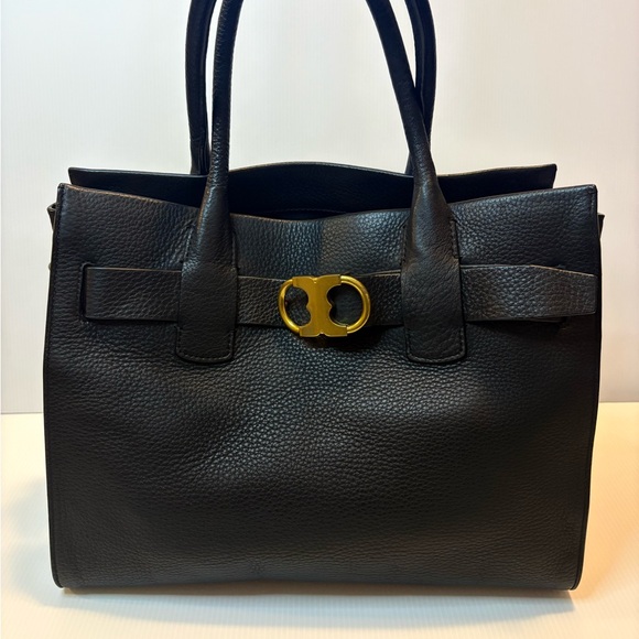 Tory Burch Handbags - Tory Burch Gemini Link Leather Tote Bag Black 43676 Authentic EUC